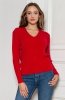 Sweter w prążek czerwony SWE146